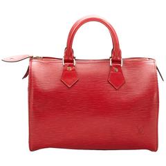 1990's Louis Vuitton Red Epi Leather Vintage Speedy 25