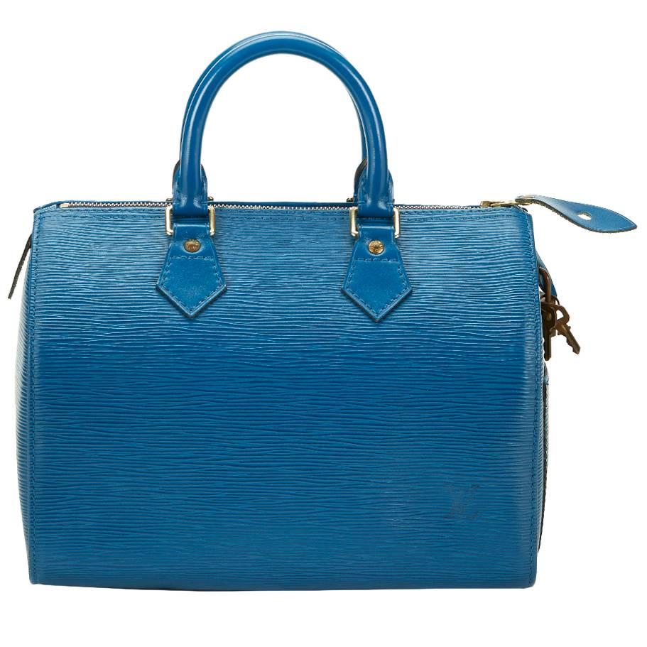1990's Louis Vuitton Blue Epi Leather Vintage Speedy 25