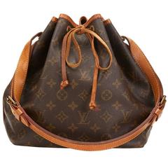 1990's Louis Vuitton Braun Klassisch Monogramm Segeltuch Vintage Petit Noé