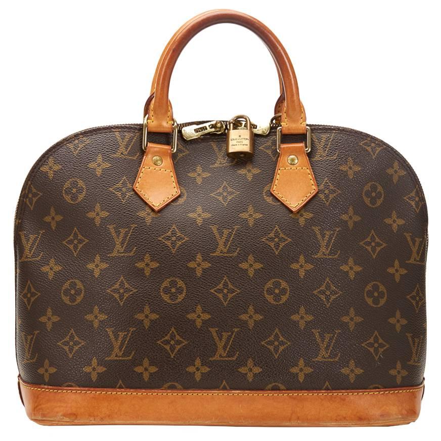 1990'S Louis Vuitton Brown Classic Monogram Canvas Alma MM