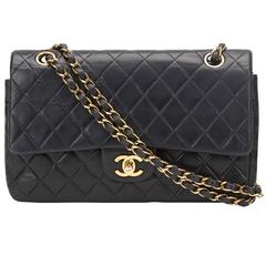 2000s Chanel Black Quilted Lambskin Classic Double Flap Bag