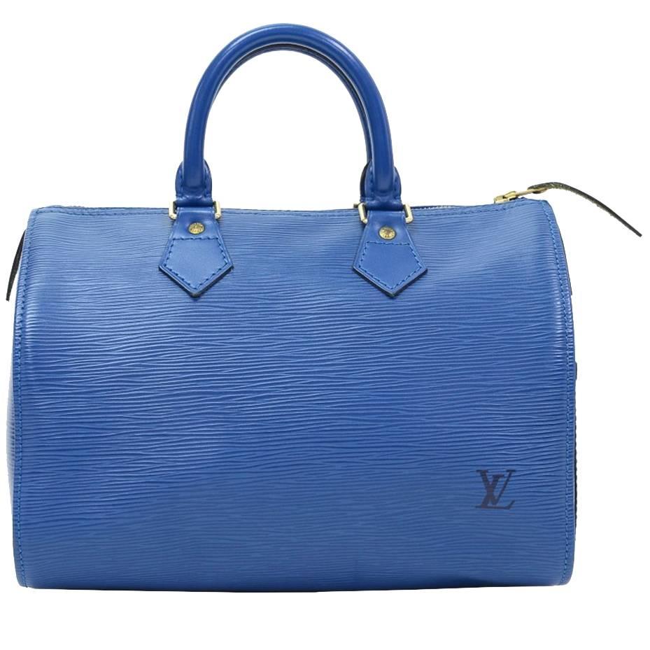 1995 Louis Vuitton Blue Epi Leather Vintage Speedy 25