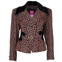1980s Christian Lacroix Velvet Collared Brocarde Jacket 12