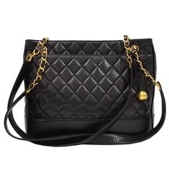 1990
s Chanel Black Quilted Lambskin Vintage Timeless Shoulder Bag