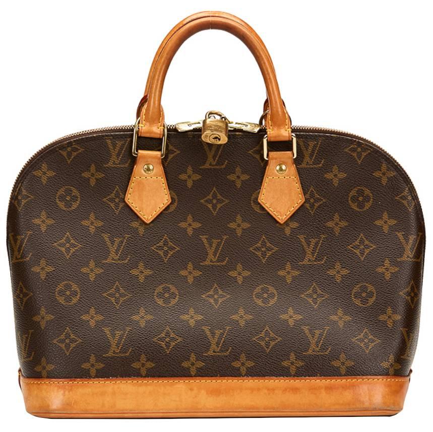 2000s Louis Vuitton Brown Classic Monogram Coated Canvas Alma MM