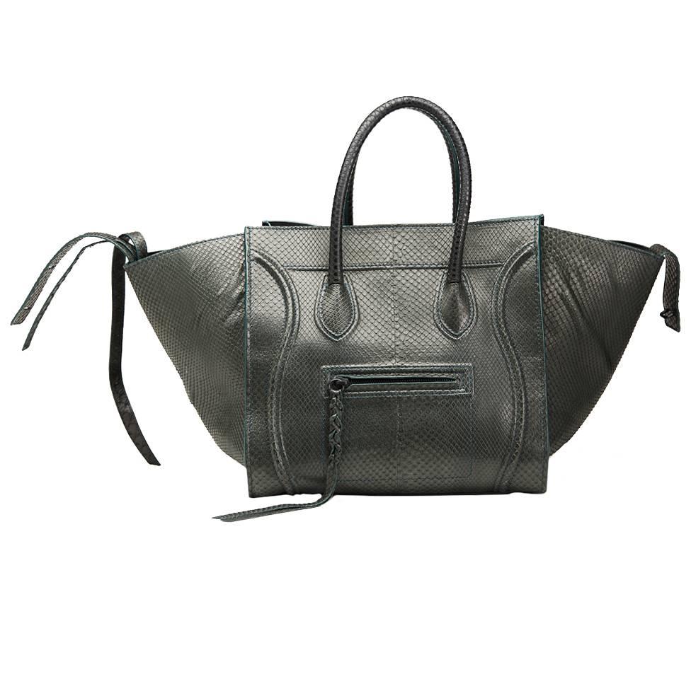 Céline Evergreen Python Medium Phantom Luggage Tote, 2012
