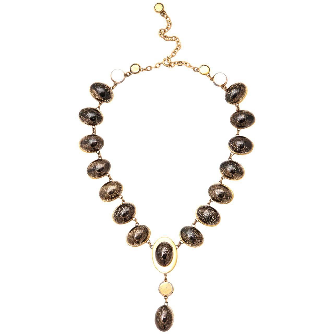 Collier noir « cristal » vintage Denise Gatard