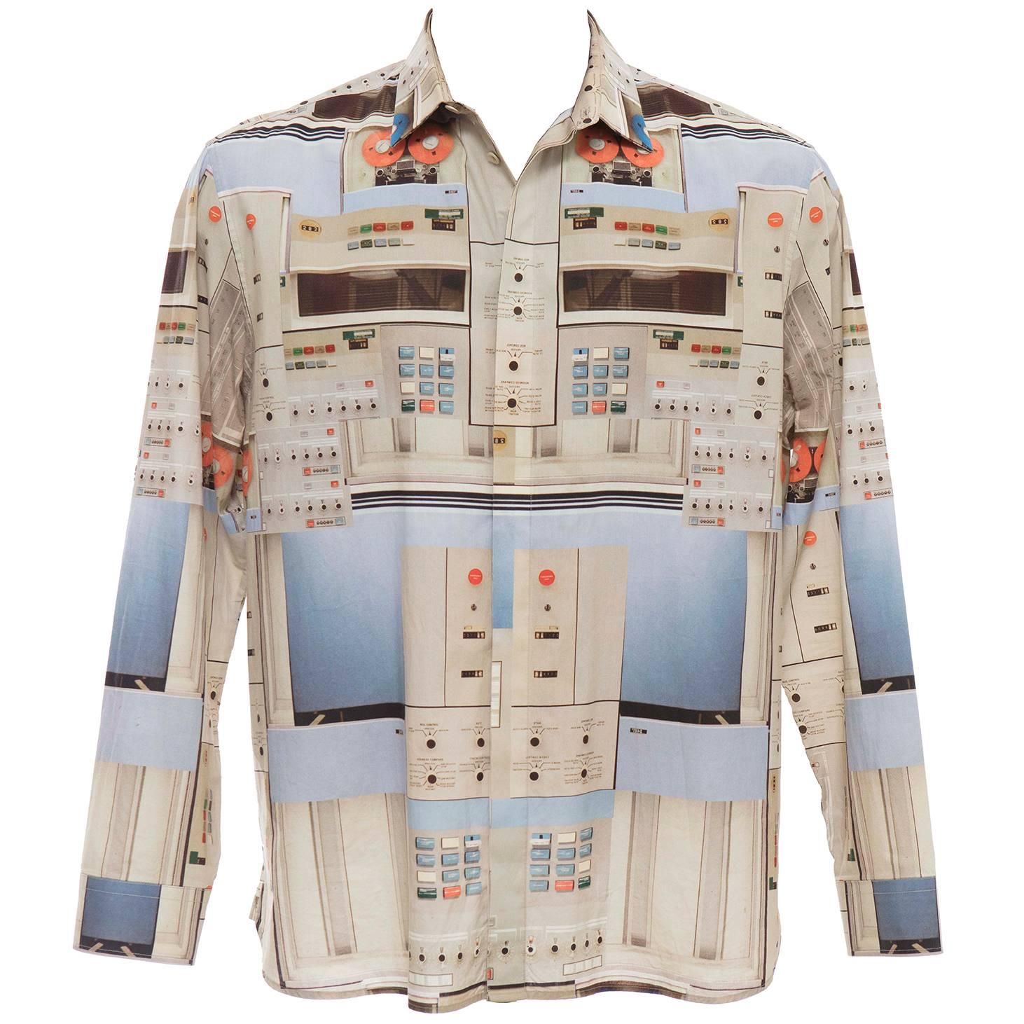  Riccardo Tisci Givenchy Men's Cotton Print Shirt, Spring 2014