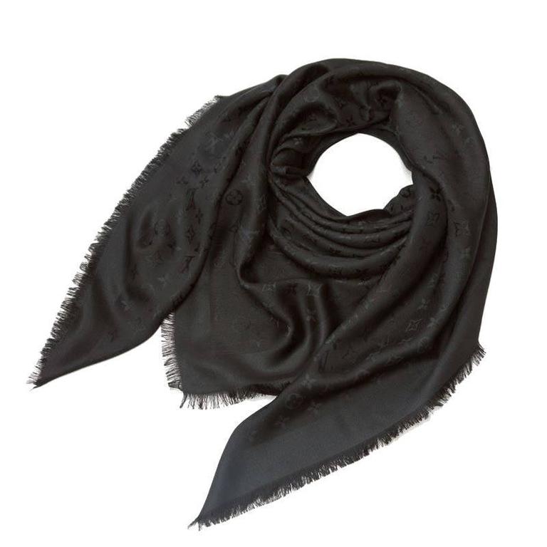 Louis Vuitton Monogram Shawl Black M71329 at 1stDibs | louis vuitton m71329,  m71329 louis vuitton, louis vuitton black monogram scarf