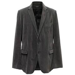 Dolce & Gabbana Mens Charcoal Grey Velvet Blazer 5