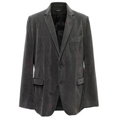 Dolce & Gabbana Mens Charcoal Grey Velvet Blazer