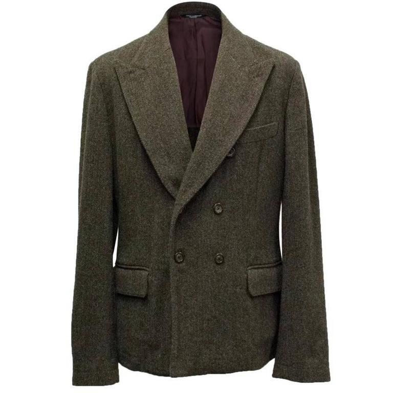 Dolce and Gabbana Mens Brown Wool Blazer For Sale at 1stDibs