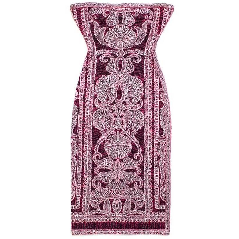 Herve Leger Bandeau Bodycon Printed Dress For Sale