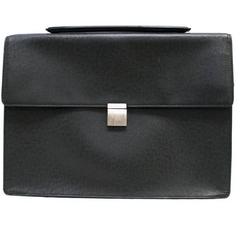 Louis Vuitton Black Briefcase With Single Silver Clasp 7
