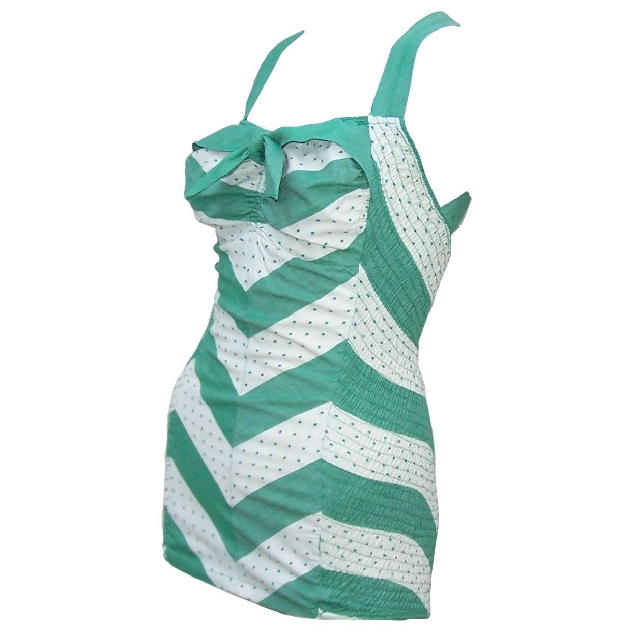 Glamour Girl 1950's Cole of California Pin Up Bathing Suit at 1stDibs