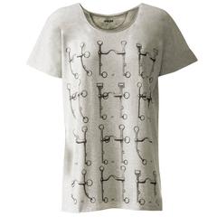 Hermes T-Shirt Mors de Selle Jersey Chine Grey Size 36.