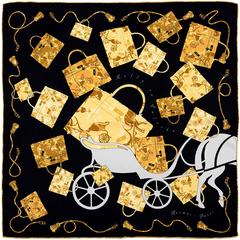 Hermes Silk Scarf 'Kelly en Caleche' by Cyrille Diatkine