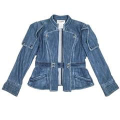 CHANEL Jacket in Blue Denim Size 44FR