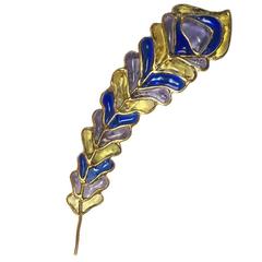 Brooch LOULOU of the FALAISE 'Ears of Wheat' in Multicolored Glass Paste