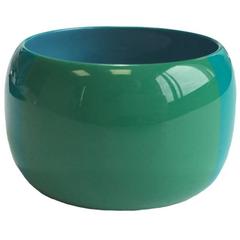 HERMÈS Bracelet in Green and Blue Lacquered Wood