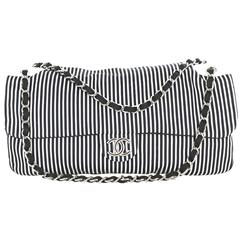 CHANEL Bag in Canvas White and Blue Stripes 3