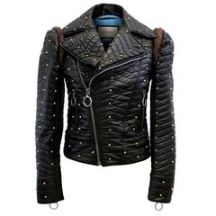 Gucci Black Studded Quilted Biker Jacket 12