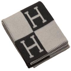 Hermes New Classic Avalon Gris Fonce and Ecru Blanket