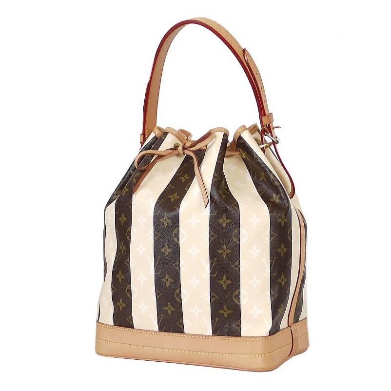 Seltene Louis Vuitton Monogramm Rayures Noe Bucket Tote Umhängetasche