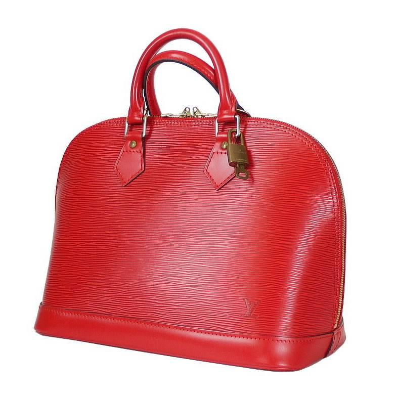   Louis Vuitton Red Epi Alma Handbag