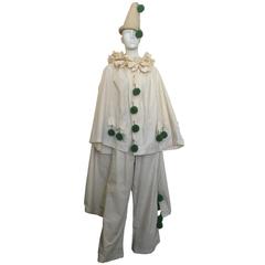 1920s 3 Piece Clown Pierrot Costume Trousers Top Hat antique Original Mens Our O 3
