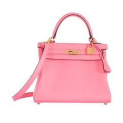 Hermes Kelly Bag 25CM Rose Azalee Swift Gold Hardware 9