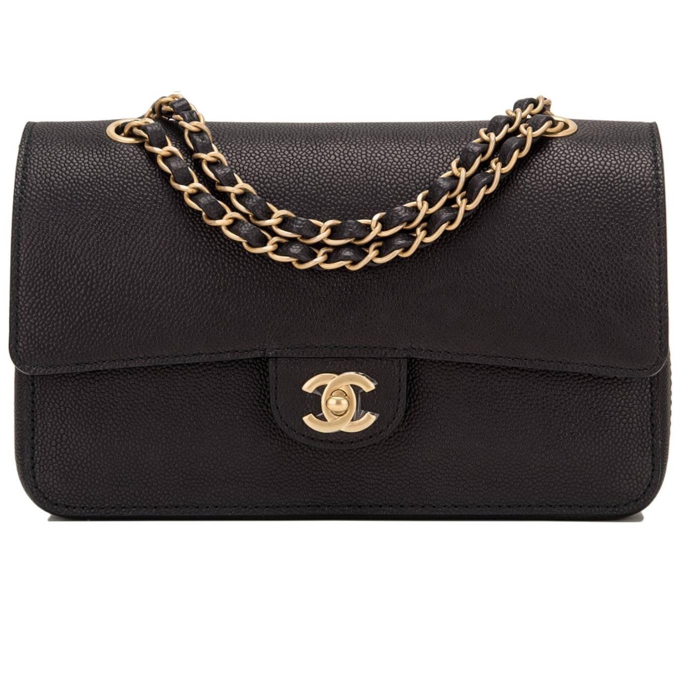 Chanel Black Caviar Medium Classic Double Flap Bag NEW For Sale