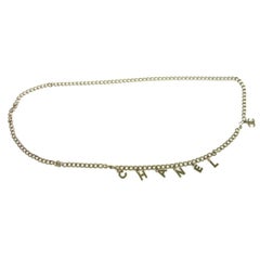 CHANEL Silver Tone 'CHANEL' Charm 2 in 1 Necklace / Waist Belt 7