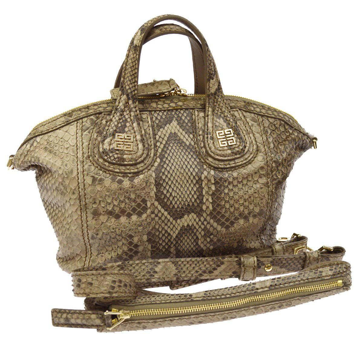 Givenchy Snakeskin Carryall Travel Top Handle Satchel Tote Shoulder Bag