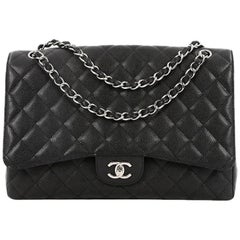Chanel Classic Single Flap Bag Quilted Caviar Maxi