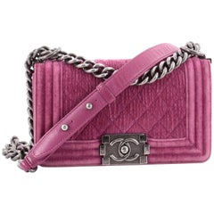 Chanel Small Quilted Velvet Boy Flap Bag 