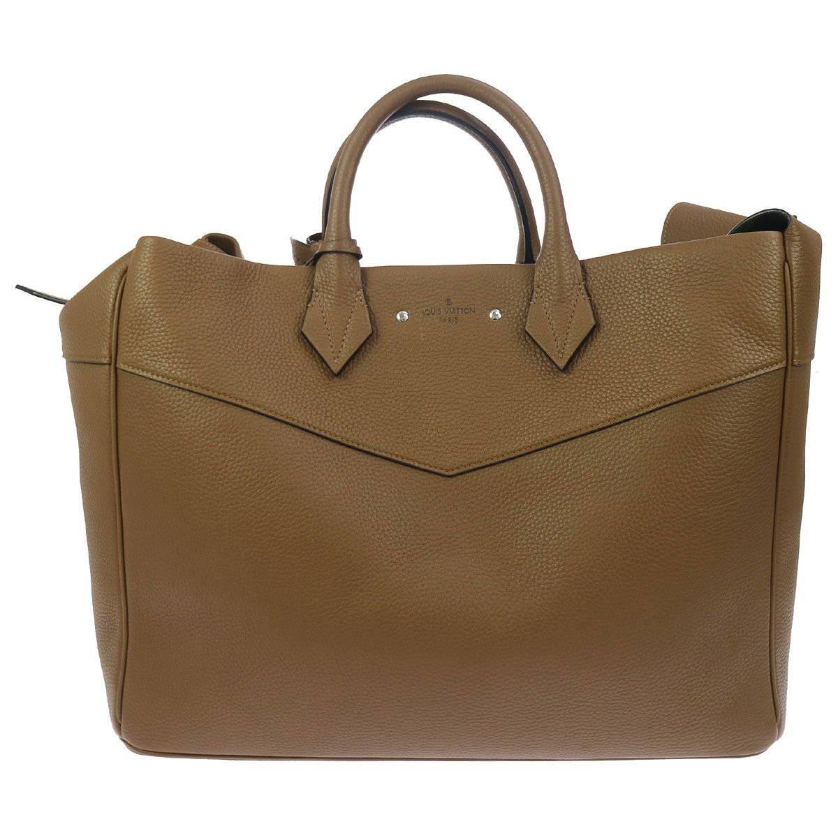 Louis Vuitton New Tan Leather Men's Women's Travel Weekender Carryall Bag