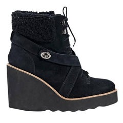 Black Coach Suede and Shearling Ankle Boots at 1stDibs | coach suede ...