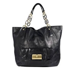 Black Coach Leather Tote Bag