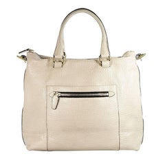 Taupe Coach Pebbled Leather Tote Bag