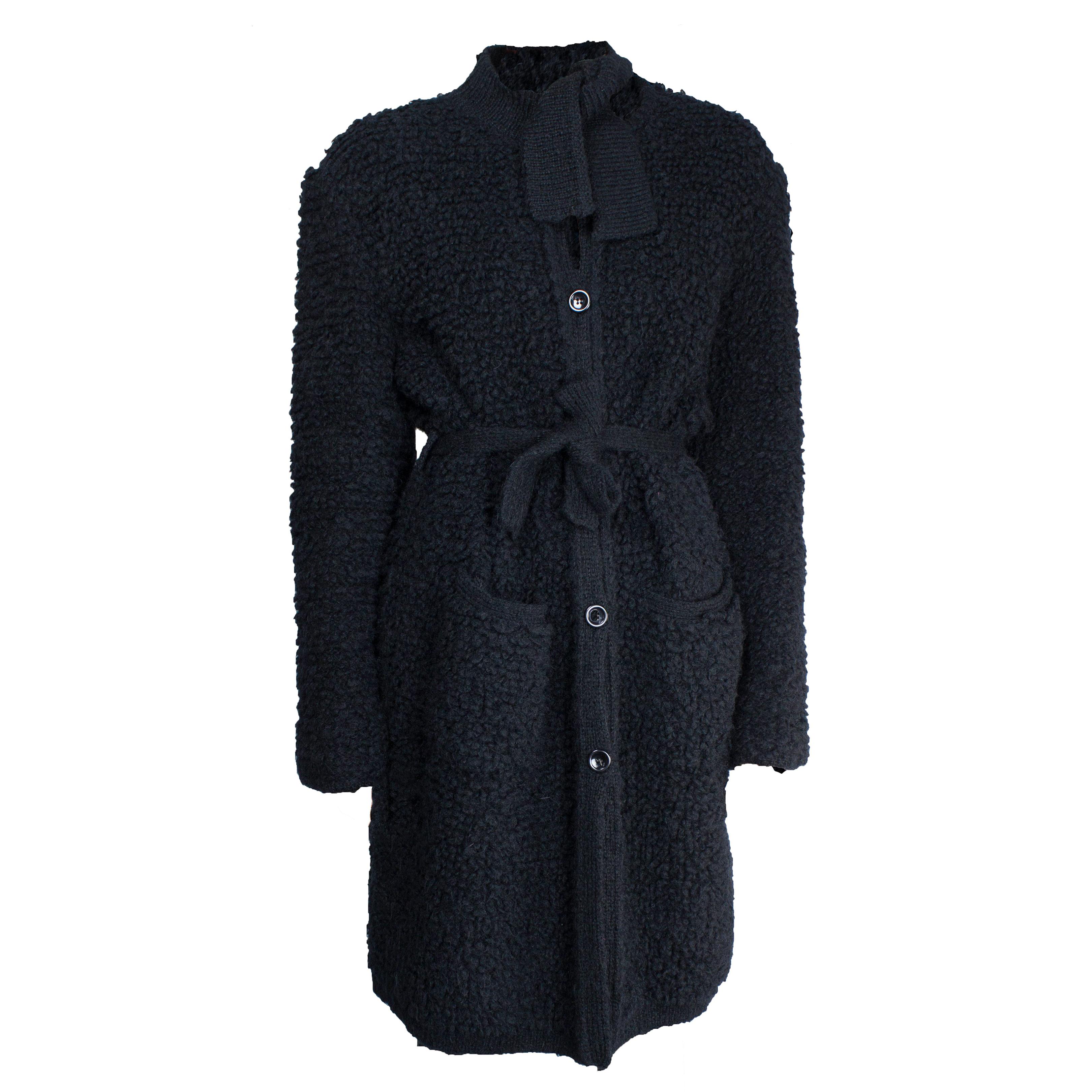 Sonia Rykiel Early knitted black wool coat, circa 1960s