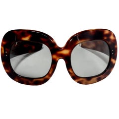 Faux Tortoise Oversized Vintage Sunglasses Made in France, 1960s