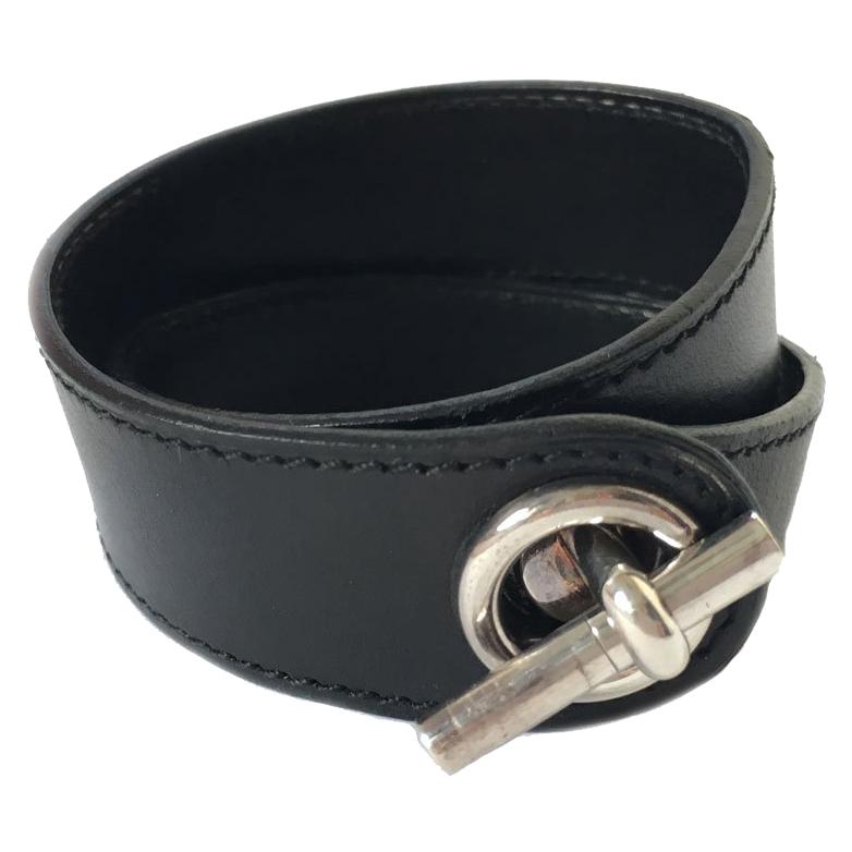 HERMES Bracelet in Black leather
