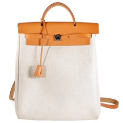 Hermès Toile and natural Leather Her Bag Backpack