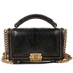 Chanel Black Python Boy Bag