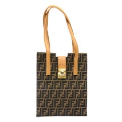 Retro Fendi Tobacco Zucca Long Tote Bag