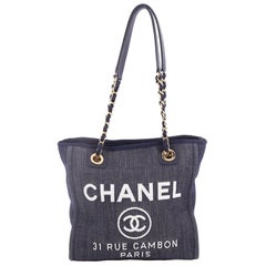 Chanel North South Deauville Chain Tote Denim Small