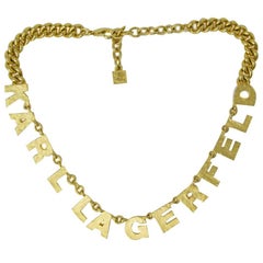 Karl Lagerfeld Gold Logo Necklace