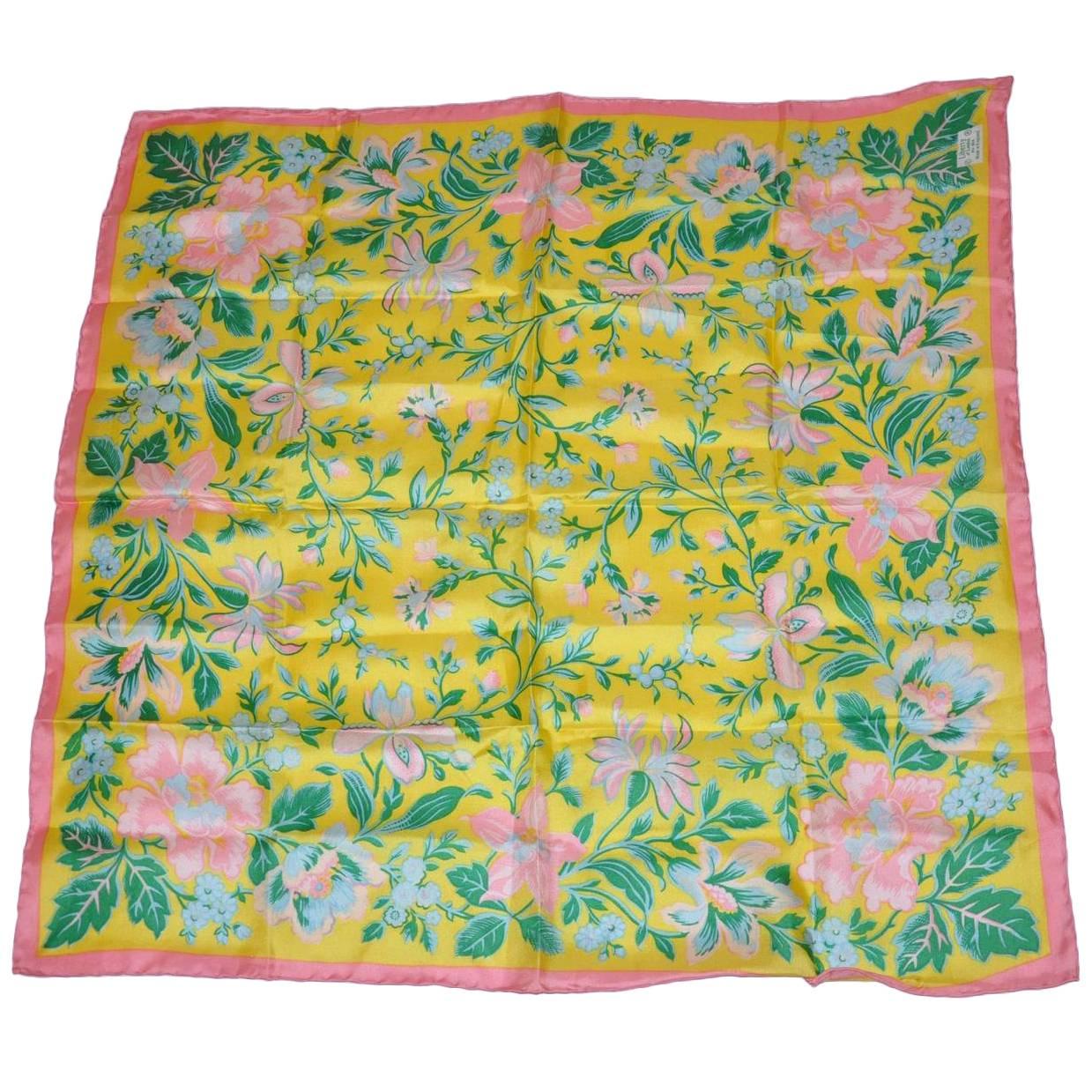 Liberty of London Multi-Color Multi-Floral Silk Scarf For Sale