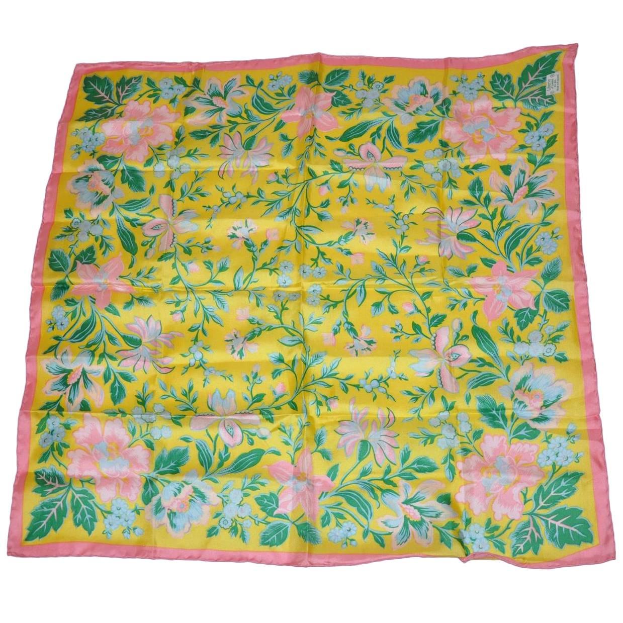 Liberty of London Multi-Color Multi-Floral Silk Scarf For Sale